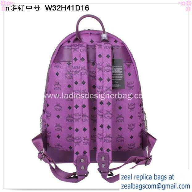 High Quality Replica Hot Sale MCM Medium Stark Front Studs Backpack MC4237 Purple